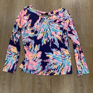 Lilly Pulitzer Multicolor Leaf Print Blouse